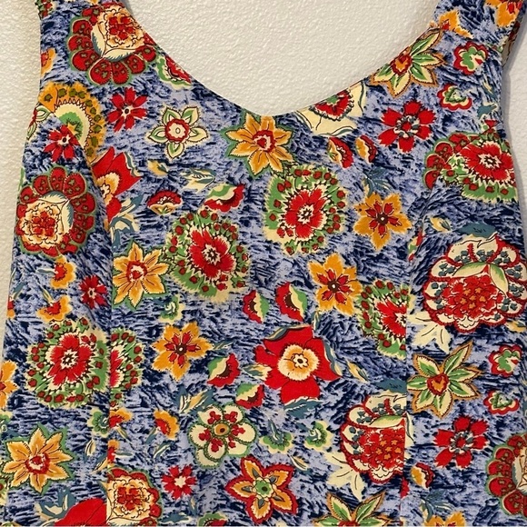 Desert West by Sherry Holt Blue Red Floral Sleeveless Top Small USA VC1388‎ - Picture 4 of 9